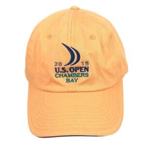 US Open Chambers Bay 2015 Orange Adjustable Hat Cap USGA Member Embroidered